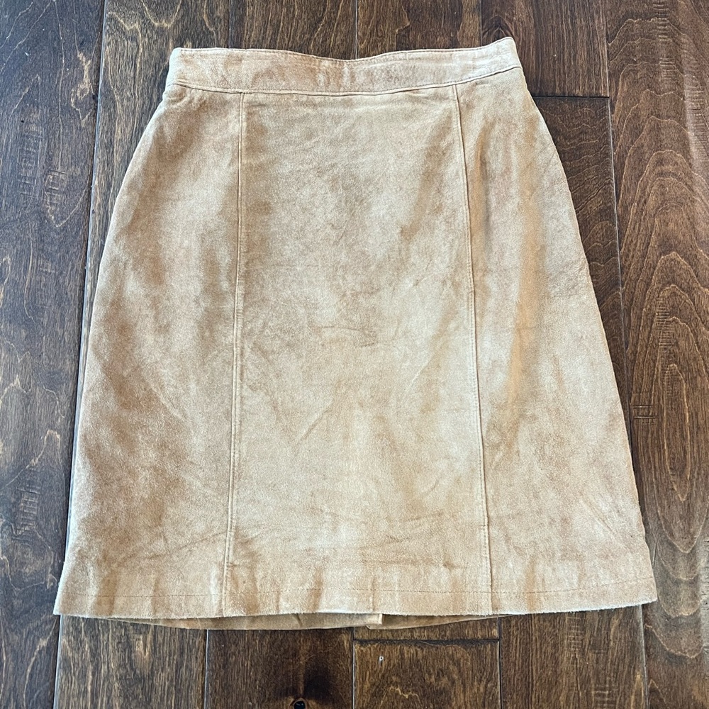 Vintage brown Leather suede skirt Faded Glory size S EUC Yellowstone